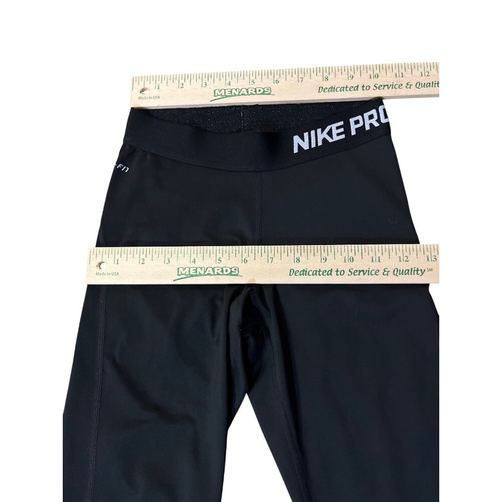 Nike Pro Capri Training Leggings Womens XS Black Dri-Fit Workout Pants Used - Picture 7 of 12